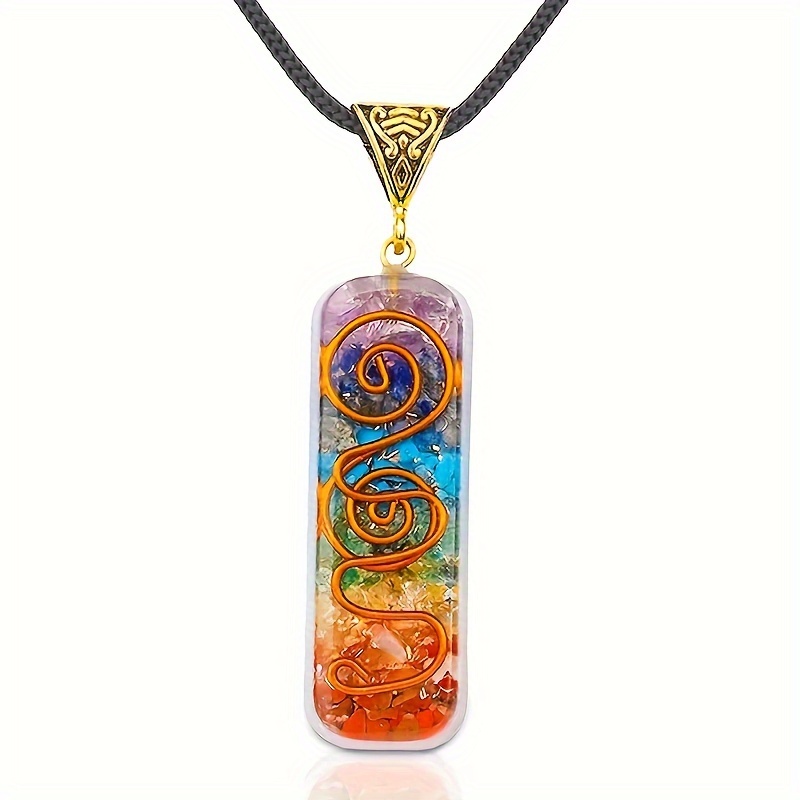 Image of 1pc Pendant Necklace, Stone Beads Jewelry, Pendants With Leather Rope Suitable For Men And Women Couples, Perfect Birthday And Holiday Gifts