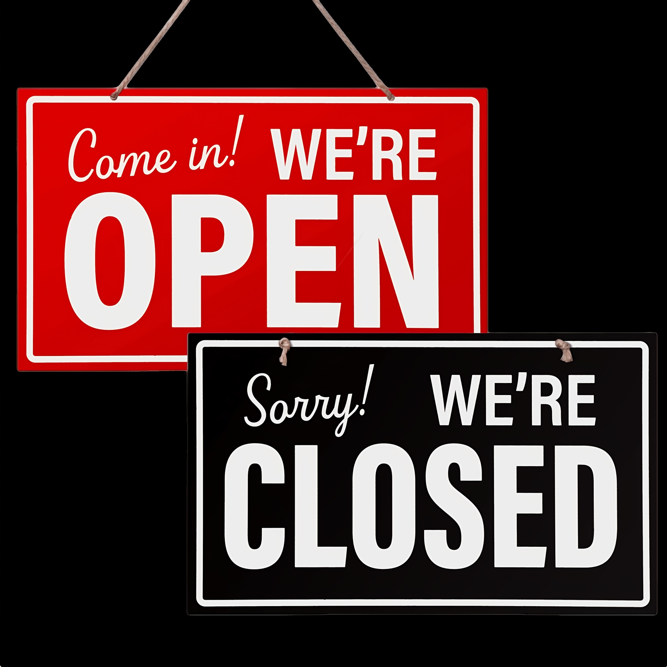 TEMU Open And Closed Sign 12"x16", Double-sided Pvc Plastic Sign, Office Restaurants Bars Shops, Indoor Sign, 1-pack