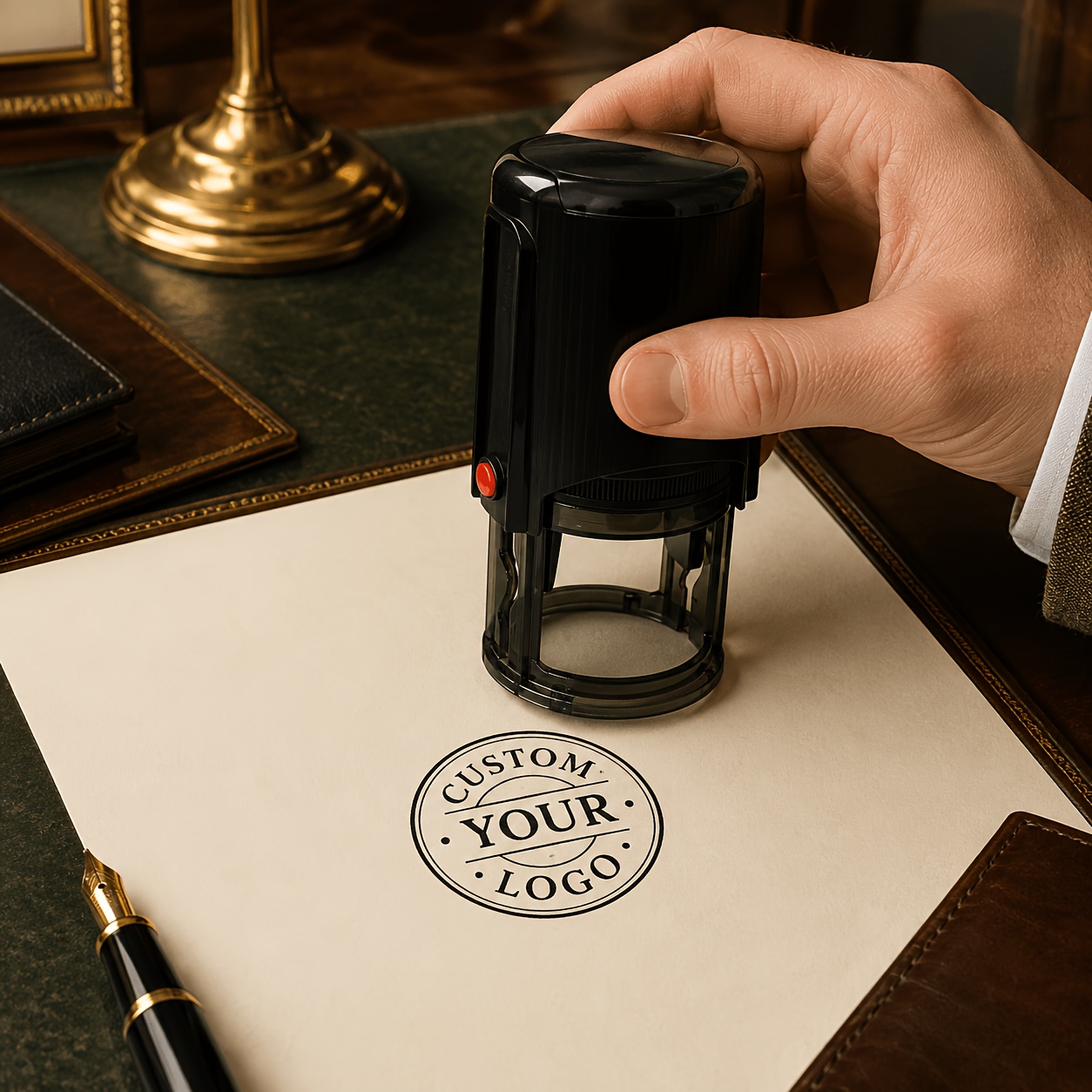 TEMU Custom Logo Stamp, Personalized Self-ink Rubber Stamp, Text And Image Custom Stamps