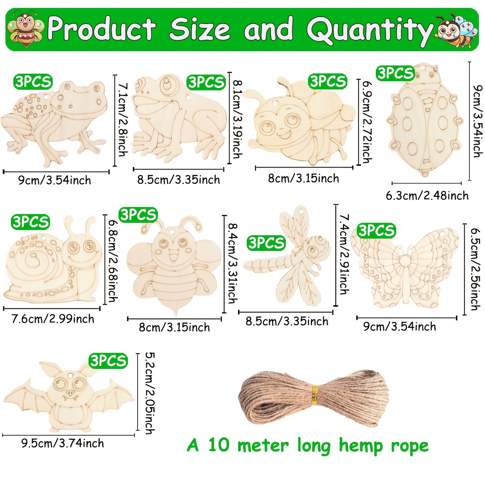 Kit De Manualidades De Madera De Insectos 284 Piezas | Set Creativo Con 24 Figuras, Pinturas Y Piedras Brillantes Para Niños 4+