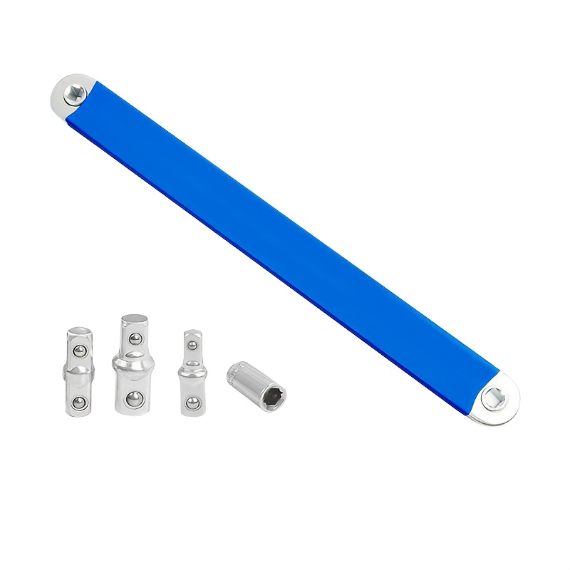 heavy duty 15 inch pre offset extended wrench set with 4 adapters 1 4 3 8 1 2 3 8 drive and non rotating lever ratchet wrench high carbon sae socket wrench tool suitable for automotive maintenance narrow spaces   Product details 0