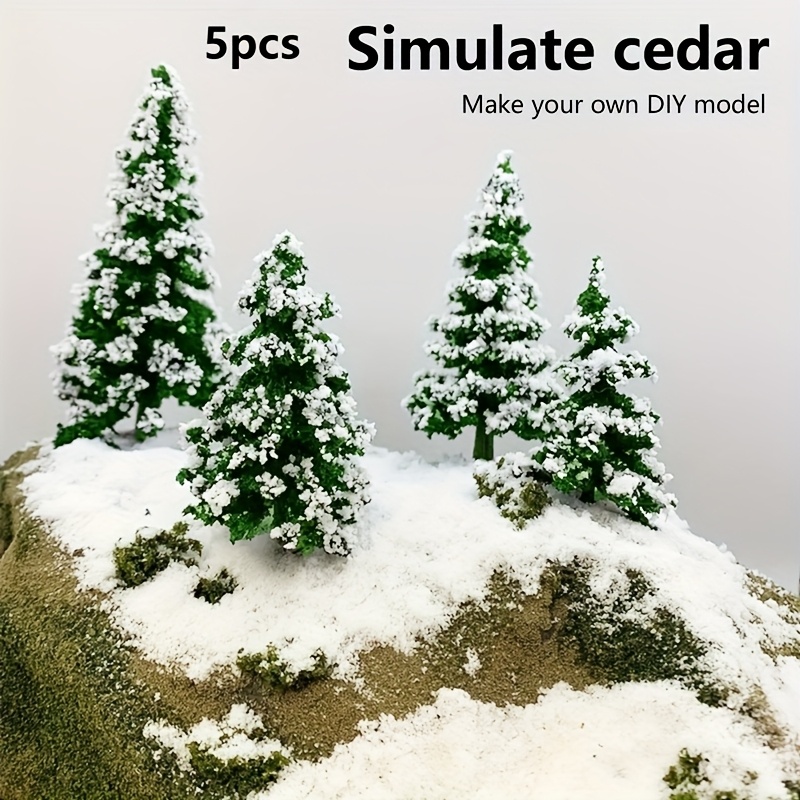 5-pack Cedar Model Pine Tree Cedar Landscape Mini House Window Christmas Decorations, Architectural Model Tree, Tree, Suitable For Handmade