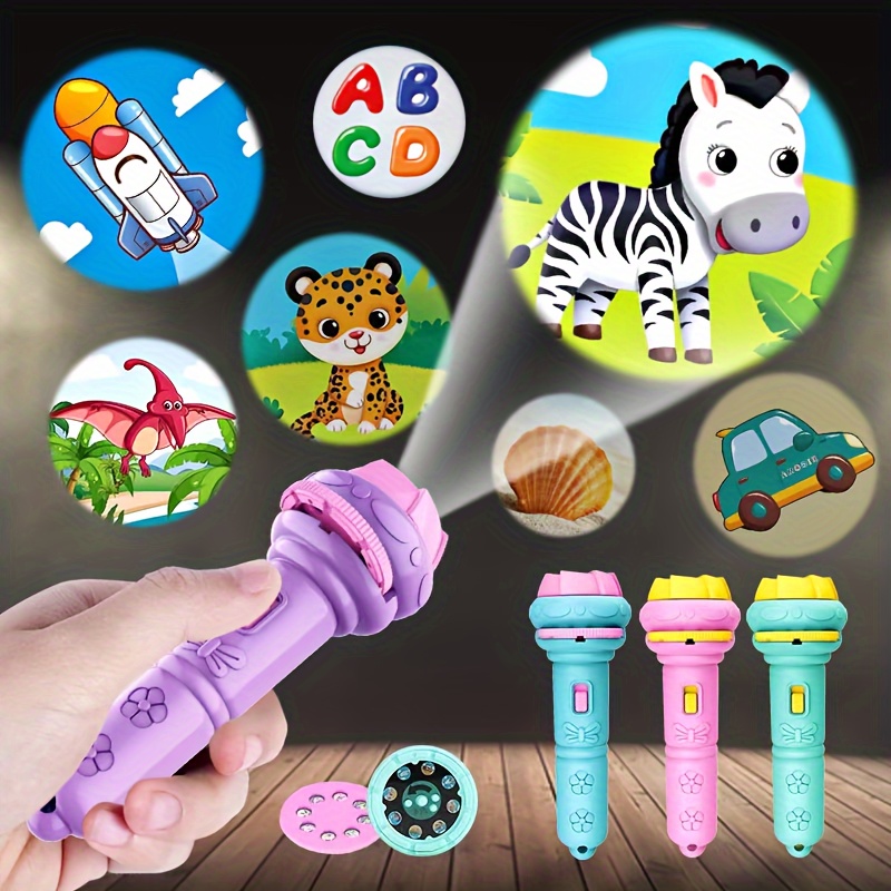 32 Pattern Flashlights Projector Bedtime Fun Puzzle Toys Dinosaur Animals Marine Insects Multiple Numbers Letters Fruits Multiple Pattern Projection Flashlights Holiday Gifts Christmas Gifts