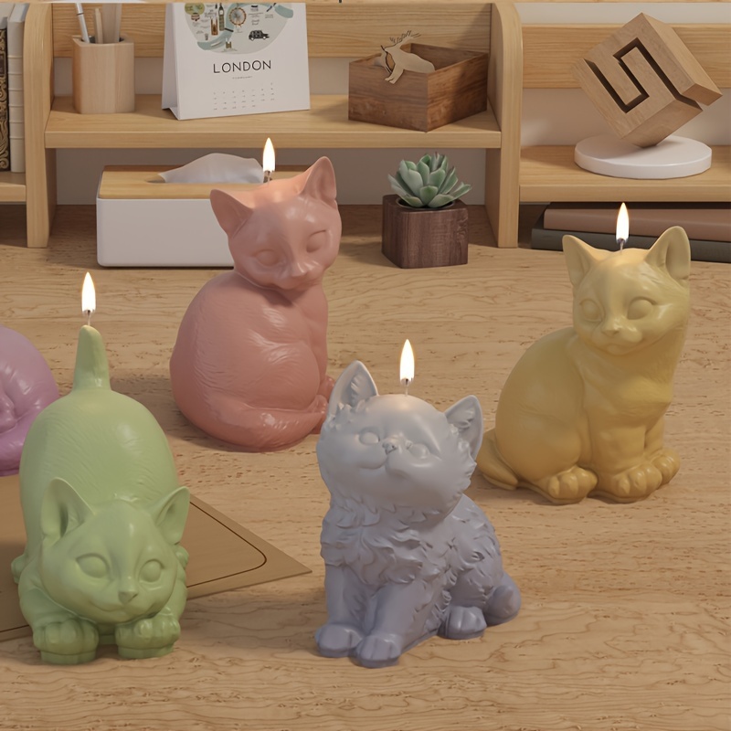 

Animal Cat Silicone Mold For Aromatherapy Plaster And Candle Making - Cute Kitten Design Wax Molding Material, Craft Mold For Décor, Durable And Power-free Silicone Supplies