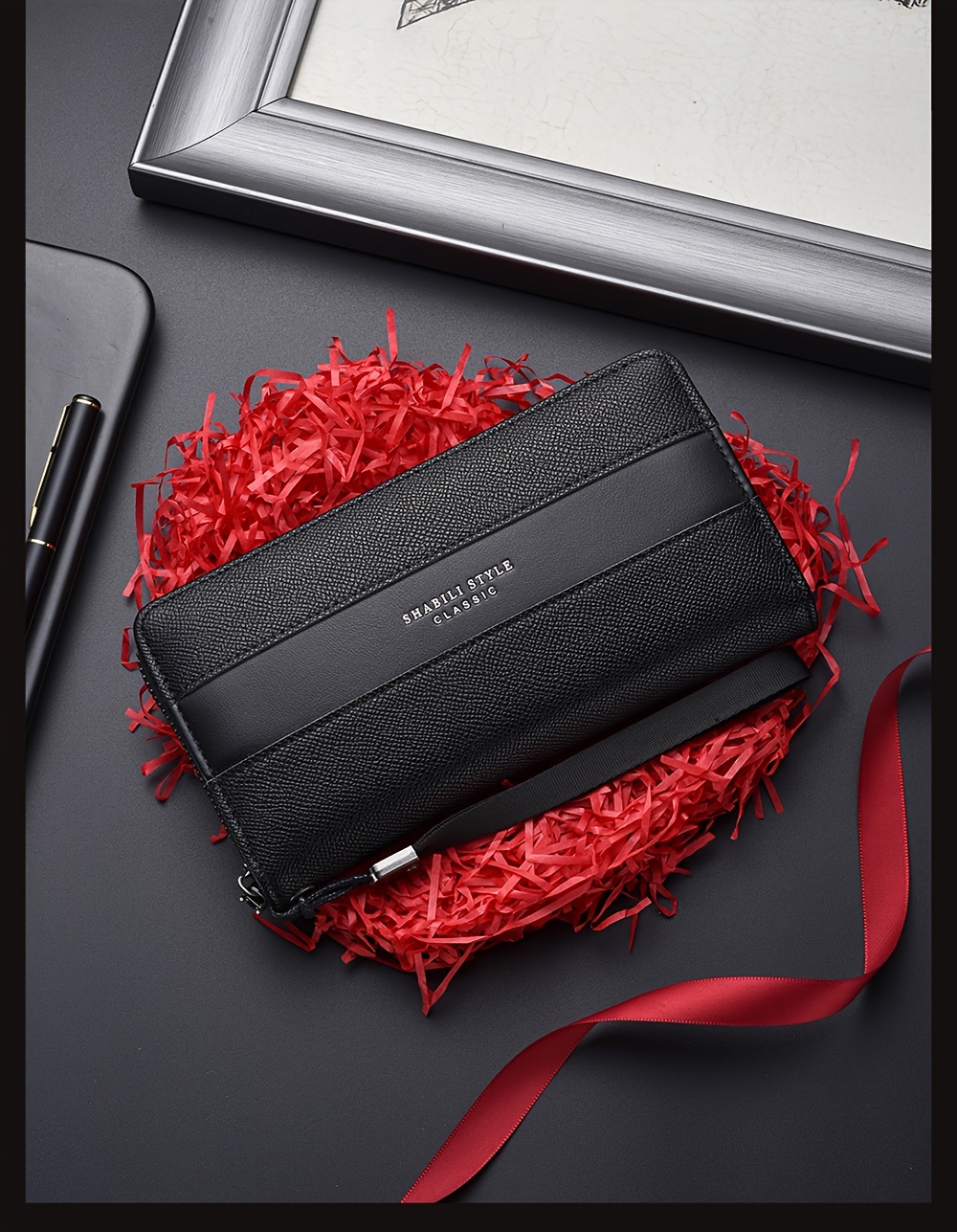 Cartera larga para hombre con gran capacidad, múltiples ranuras para tarjetas, monedero, tarjetero y clutch para .