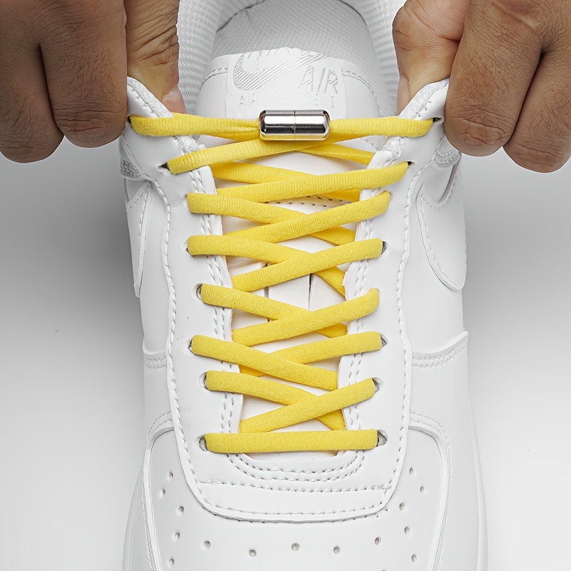 Quick-Tie Elastic Shoelaces for Sneakers - 1 Pair, 100.08cm Length, No-Tie Design with Metal Lock, Durable Nylon, Multiple Colors Available