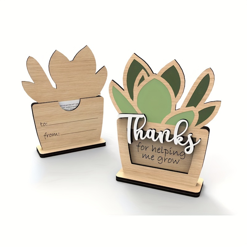 

Teacher's Day Holiday Gift Card Holder Storage Box, Student Gratitude Teacher Commemorative Wooden Crafts, Indoor Holiday Decorations,funny Holiday Gifts