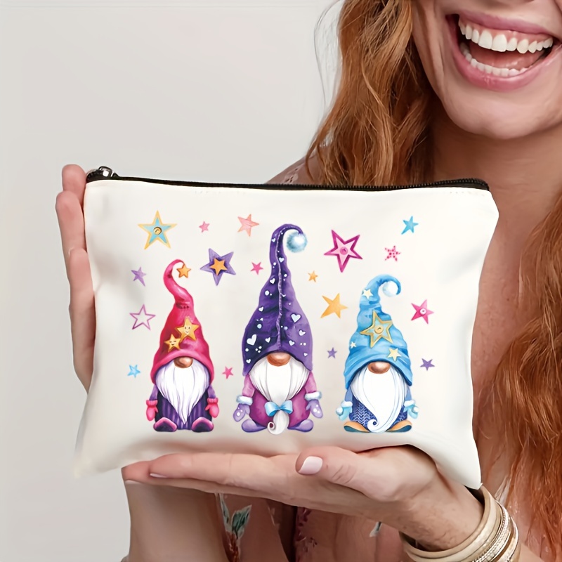 

Gnomes Pattern Cosmetic Bag Makeup Bag, Zipper Pouch, Lightweight Makeup Organizer For Travel, Pencil Pouch, Toiletry Bag For Women And Men