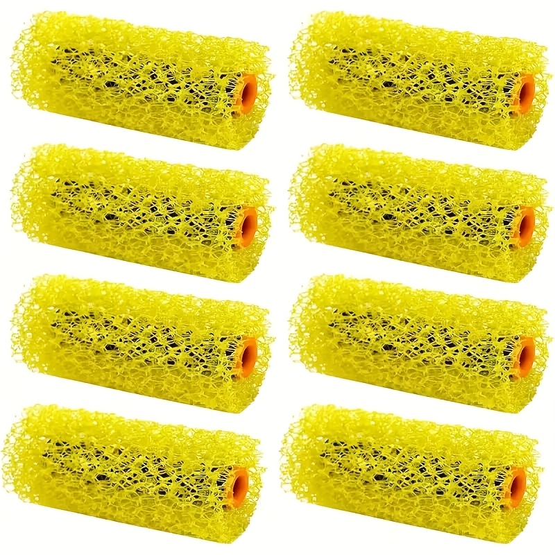 TEMU 8pcs Roller Brushes, Texture Rollers, Embossing Rollers, Used For Wall Decoration And Home Painting, Replacement Parts For Roller Brushes