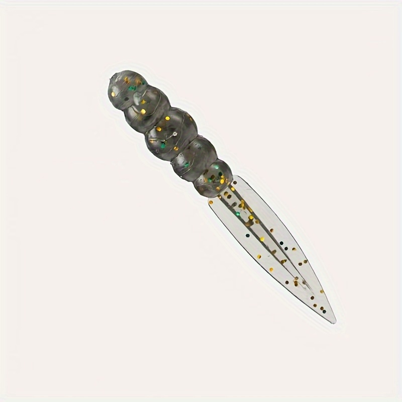 TEMU 20pcs Of Root Fishing Leaf Tail Soft Bait Float Bait Lure Soft Bait Soft Worm And Largemouth Fishing Beginner Gear, In Fixed And Random Color