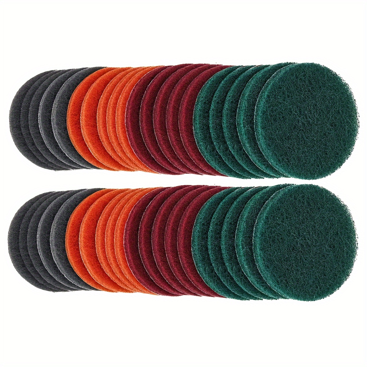 

40pcs 3-inch Scouring Pads For Furniture & Auto Detailing - Rust Removal, Polishing, And Sanding - Nylon Fiber, Aluminum Oxide Grit, Non-electric, Ideal For Metal, Wood, And Paint Restoration