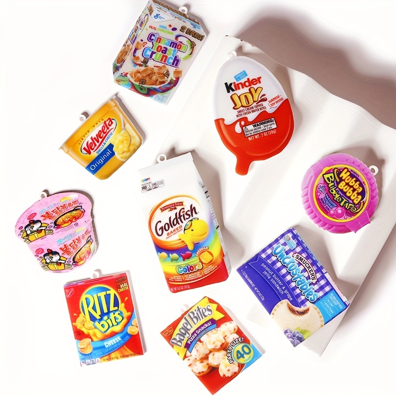 

9pcs/set Cute Cartoon Food & Snack Acrylic Pendants - No Plating, 2d Food Beverage Theme Charms For Diy Jewelry Making, Party Favors And Gift Decoration