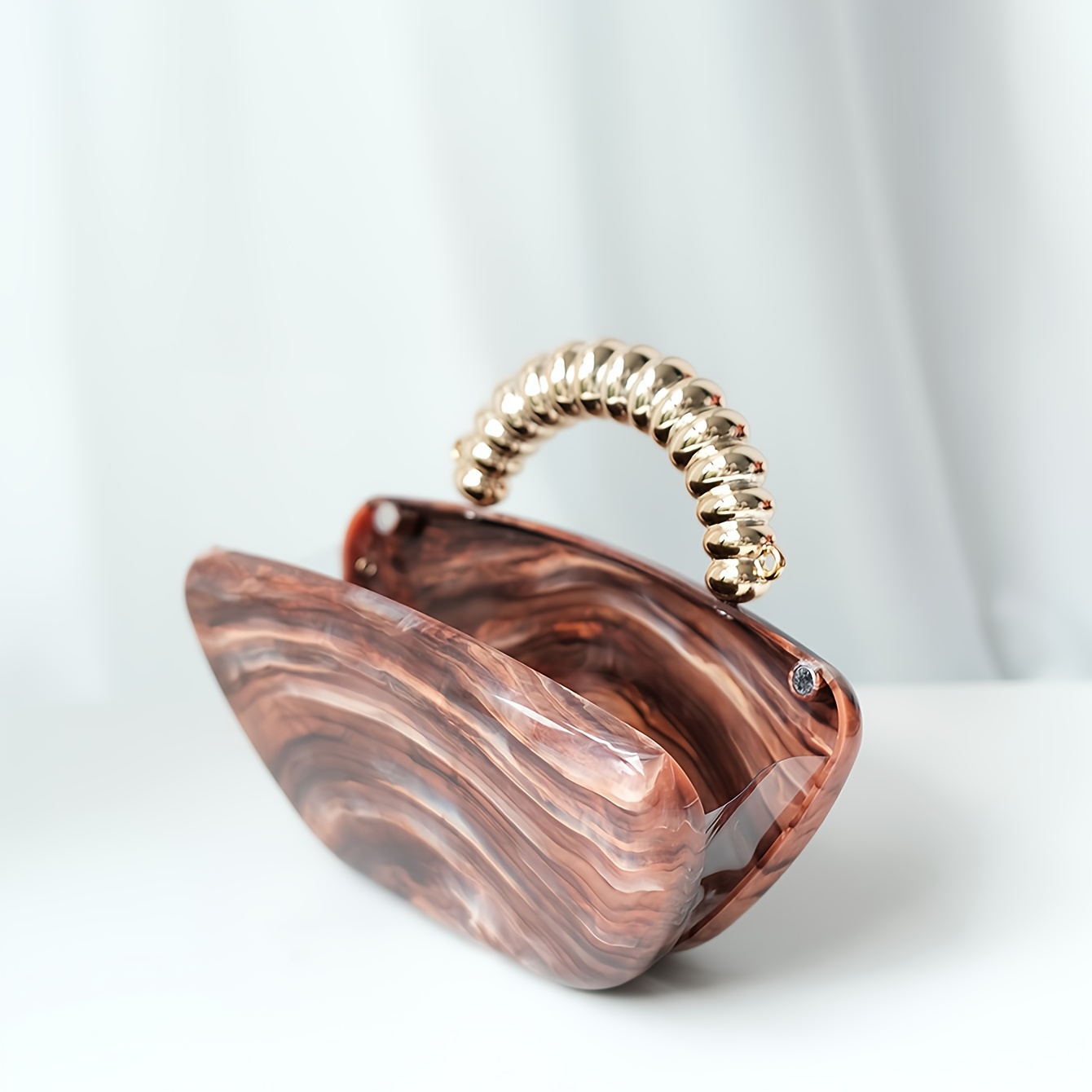 Women'S Vintage Evening Handbag - Elegant Party Purse with Magnetic Closure, Coffee Brown Formal event bag, Detachable Strap, Durable PVC Construction for Weddings, Galas, Everyday - Elegant Ladies Clutch, Wedding Accessory, Retro Fashion, Highquality Finish, Fashionable Clutch, Bridal Accessory