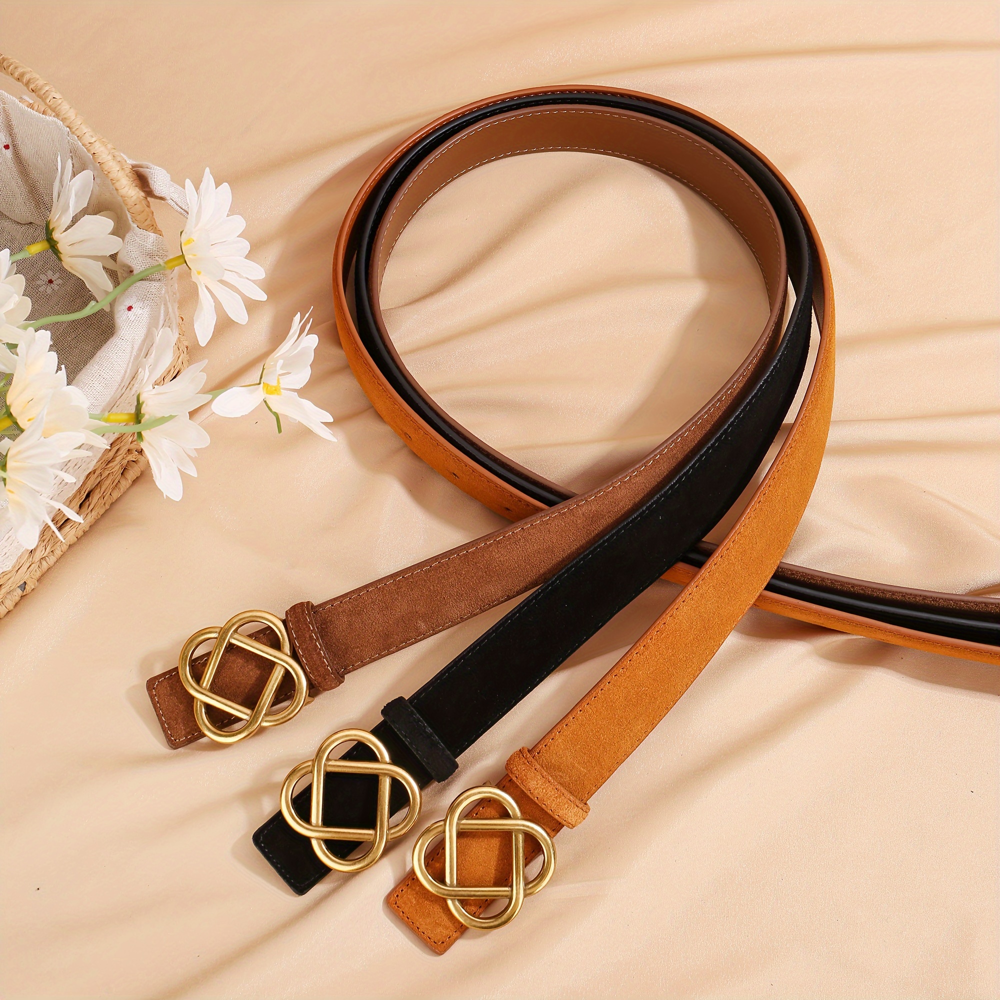 women leather belt belts for women knot soft pu leather long wide coat dress  waistband waist belts for jeans dress | Shop Trends | Temu