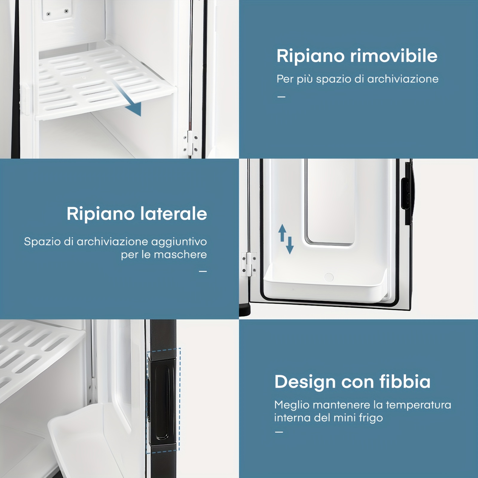 Mini Fridge 15 Liter/21 Cans, AC+DC Power Small Fridge for Bedroom, Car, Office, Thermoelectric Cooler and Warmer Skincare Fridge for Food, Drinks, Cosmetics, Max & ECO Mode, Black