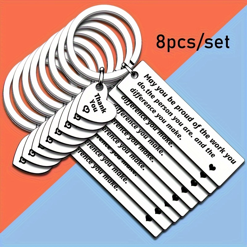 TEMU 8pcs Inspirational Thank You Keychain For Social Worker Policemen Lawyer Doctor Nurse Teacher With Thanksgiving Christmas New Year Key Chain Keepsake Gift Employee Gift Social Worker Jewelry