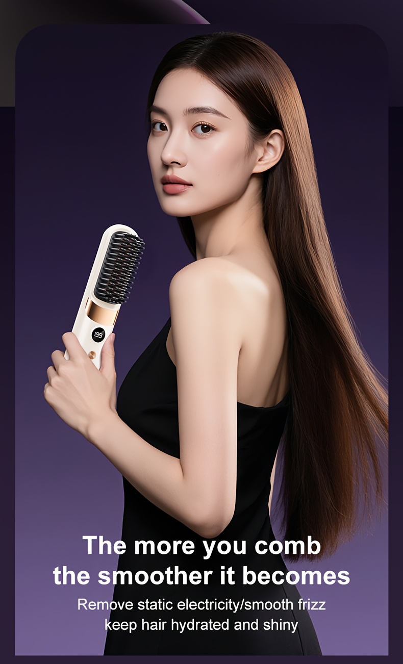 Draagbare en Draadloze Stijltang, Snel, Constante Temperatuur Anti-Broei Ontwerp, Slimme LED Digitaal Display, USB Opladen, Exquise en Lichtgewicht, Geschikt voor Thuis Reizen, een Ideaal Cadeau voor Vrouwen, Professionele Styling Tool