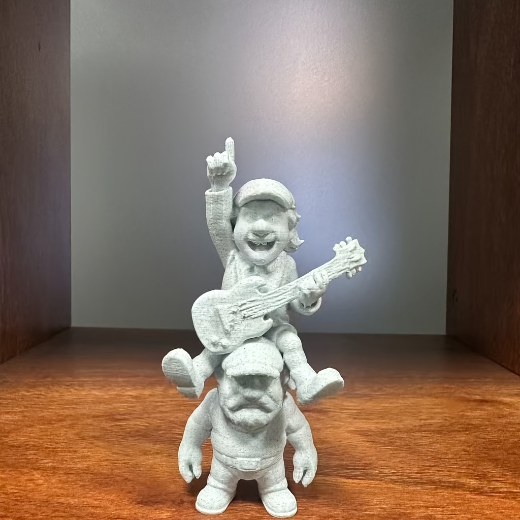 E-shop Outdoor Rock Music Sprite Statue - Stapelbare Sprite Kombination mit Gitarre und Rock Handgestus Design, Gartenskulptur, geeignet für Terrassen,