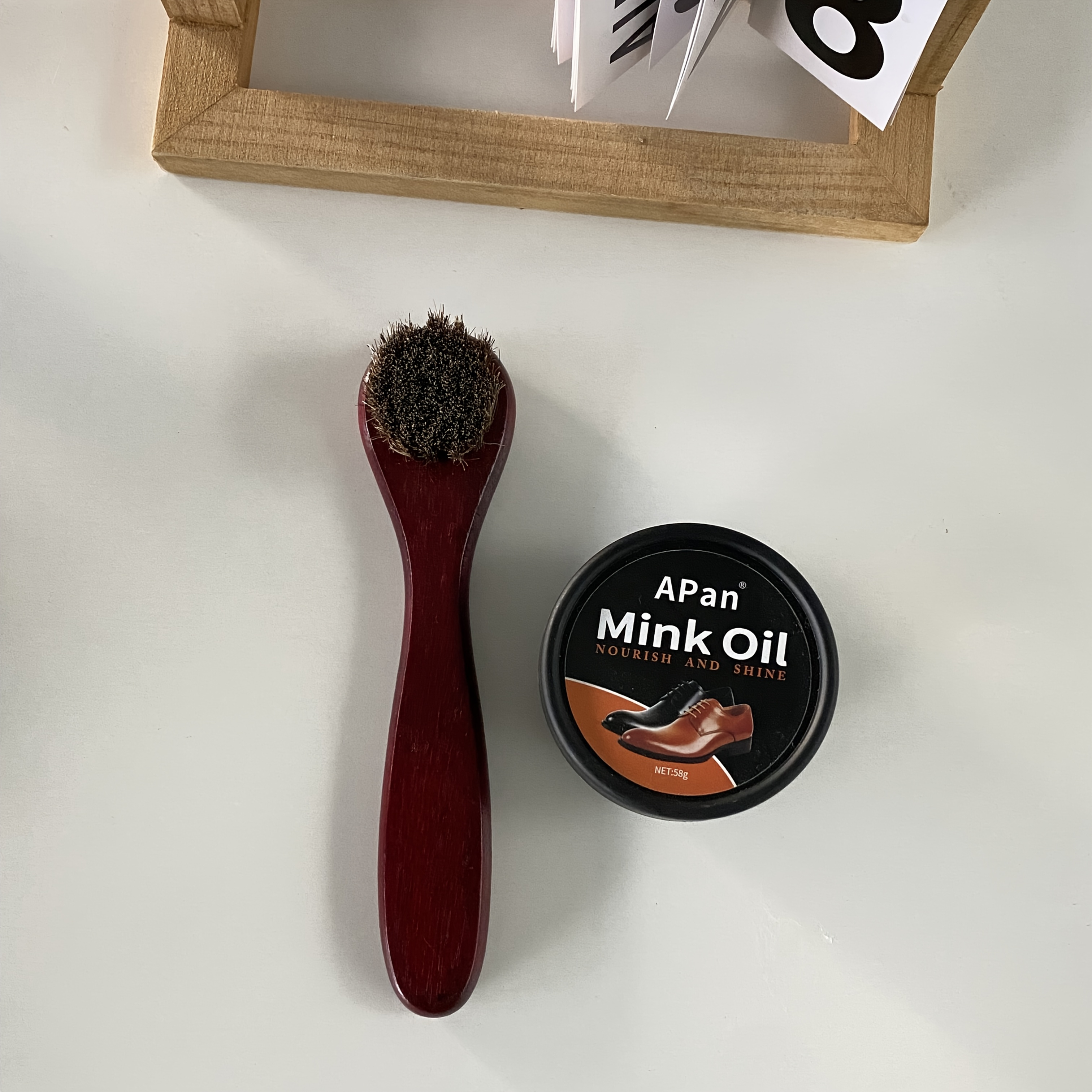 Image of 58g - Winter Leather Nourishing Cream And Soft Brush For Leather Shoe Care, Deep Care Of Leather Goods, Bags And Shoes, Combinations