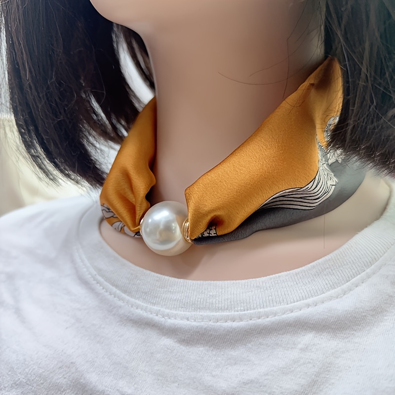 Image of Vintage Collarbone Scarf Soft Warm Neck Gaiter Elegant Decorative Small Scarf For Women