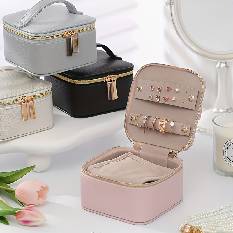 Customizable Solid-color Handheld Jewelry Storage Case