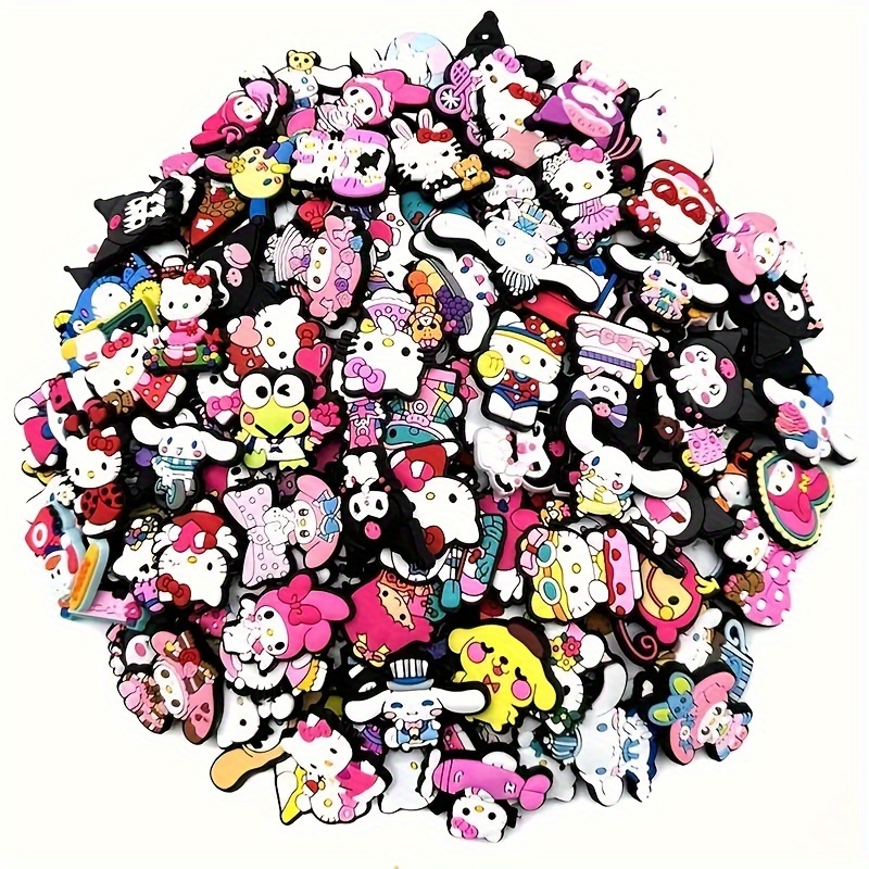 Sanrio Hello Kitty Shoe Charms Set - Fashionable Plastic Decoration Accessories for Shoes, Sandals, Bracelets, Wristbands - Assorted Cartoon Designs for Party Gifts (Random 10/20/30/50pcs)