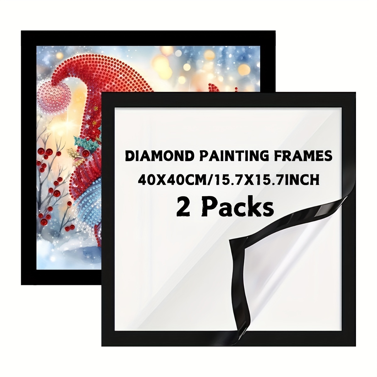 

2pcs/3pcs Diamond Painting Frames, 15.7x15.7 Inch/40x40cm Diamond Canvas, Art Photo File Certificate Poster Wall Stickers Frame, Magnetic Suction Photo Frame