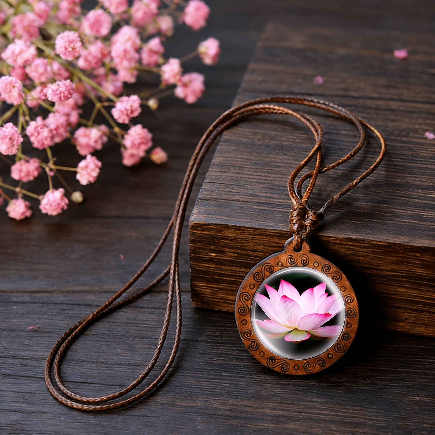 Handmade Vintage Necklace with Vibrant Pattern and Gemstones