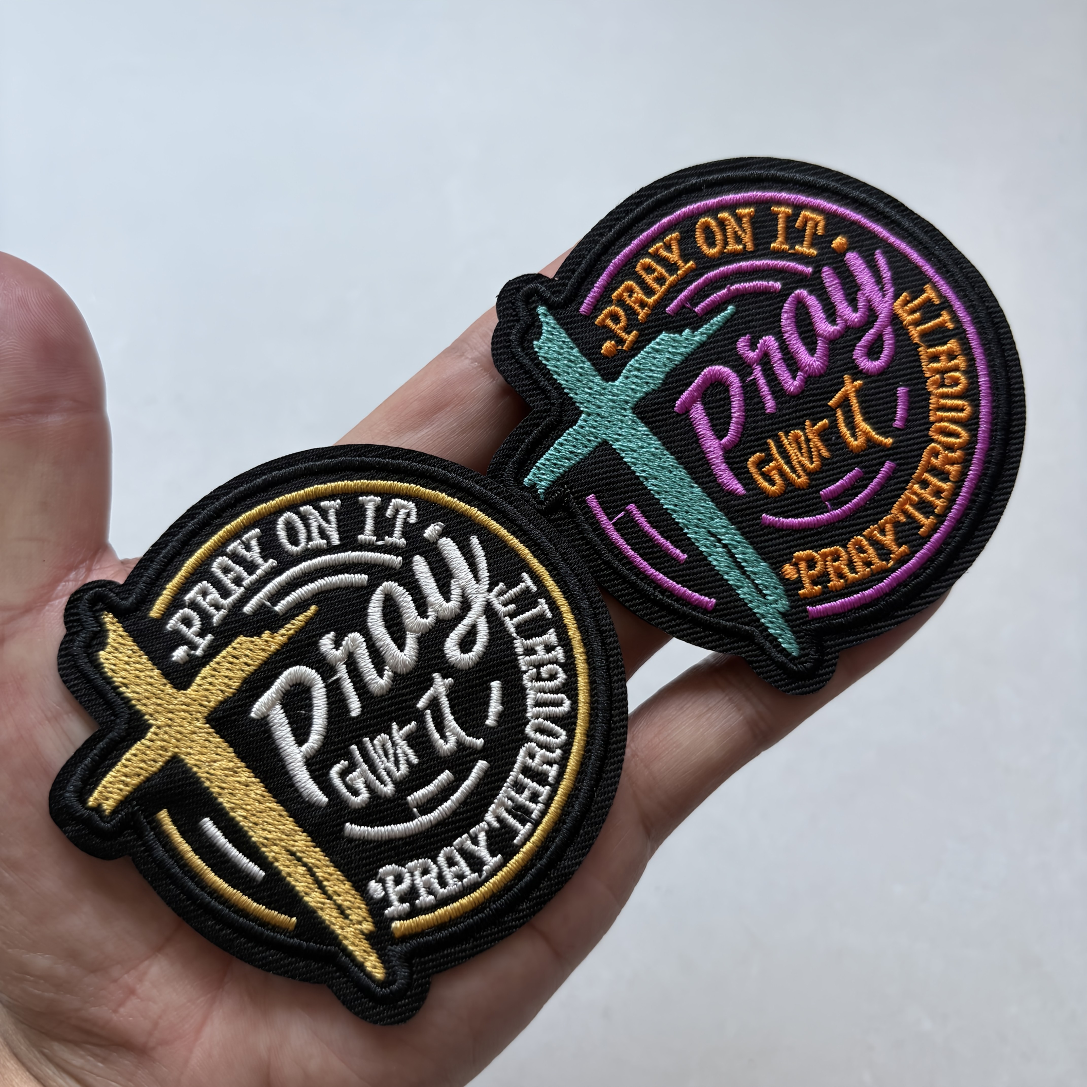 TEMU 2pcs Small Patch Badge Iron-on Diy Novelty Accessories For Men, Men's Novelty Patch Applique, Clothing Embroidered Fabric Patch