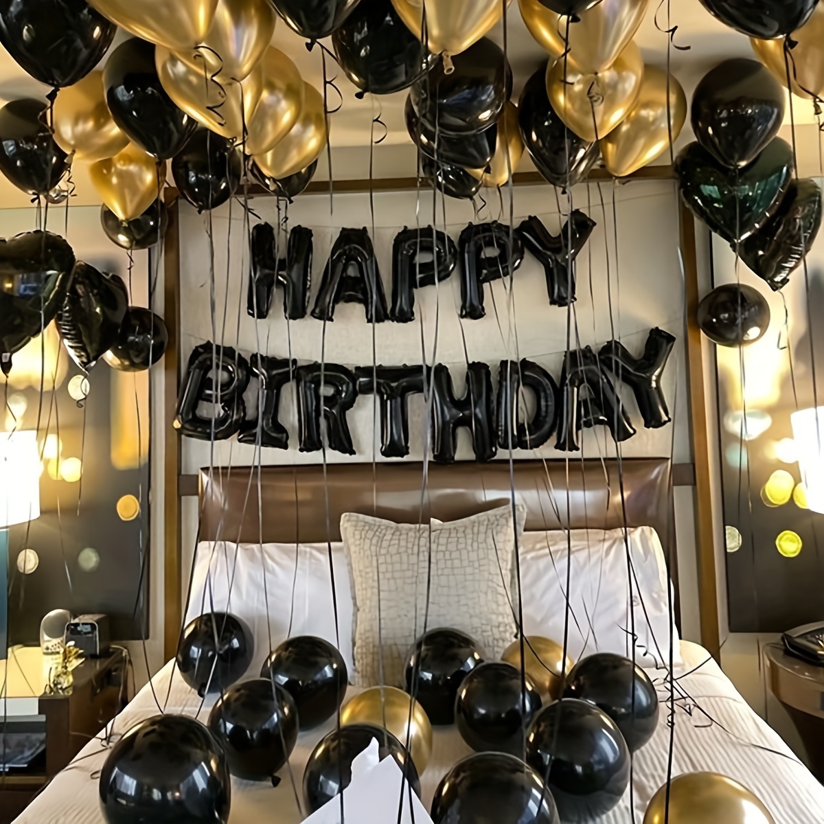 

56-piece Birthday Balloon Set: Includes 16" Large Letter Balloons, Balloons, And 50 Latex Balloons For A Romantic Birthday Party Decor - Suitable For 14 And Up