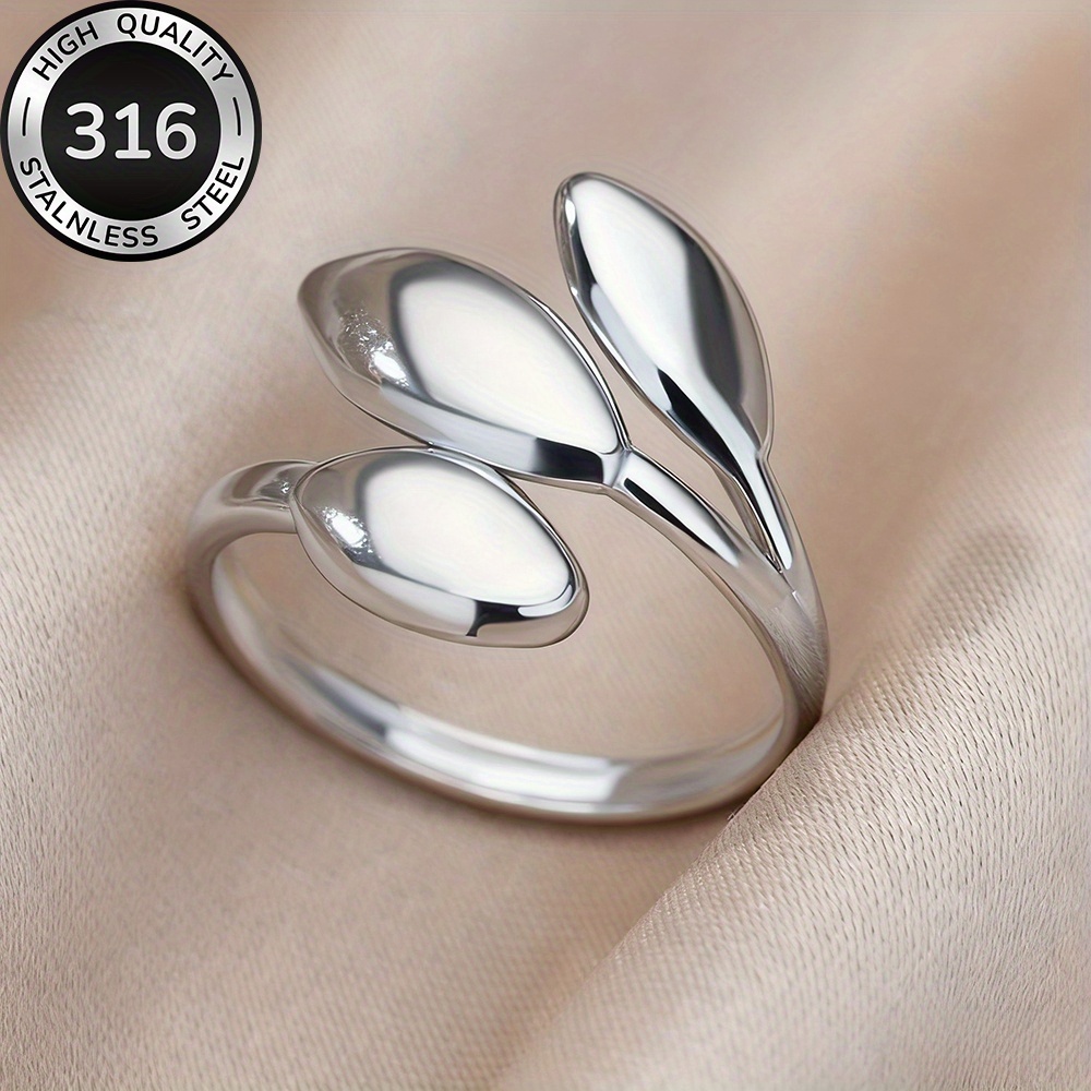 TEMU High-quality Stainless Steel Hypoallergenic Golden , Anti-fading, Easy And Elegant, Suitable For Daily Wear Or Party, Fashionable Women's Ring,