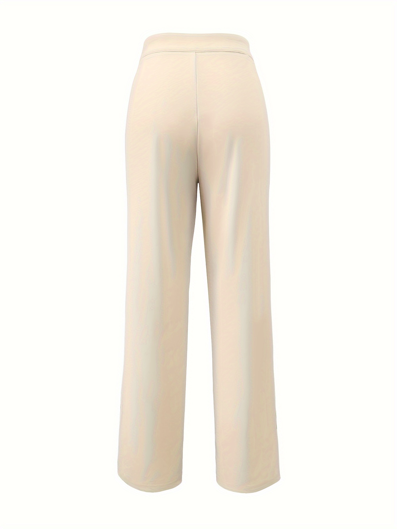 Solid Button Front Simple Pants Elegant Straight Leg Pants - Temu