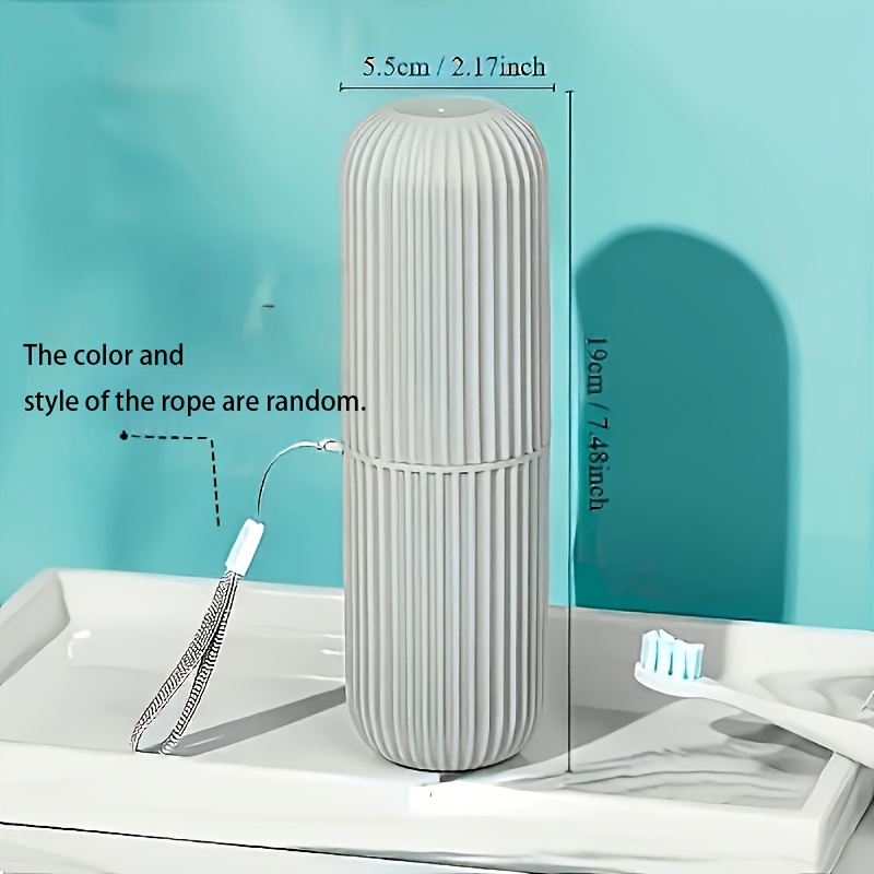 TEMU 1pc Portable Hanging Travel Mouthwash Cup, Toothbrush And Toothpaste Organizer | Thickened Anti-drop Pp Material Toothbrush And Toothpaste