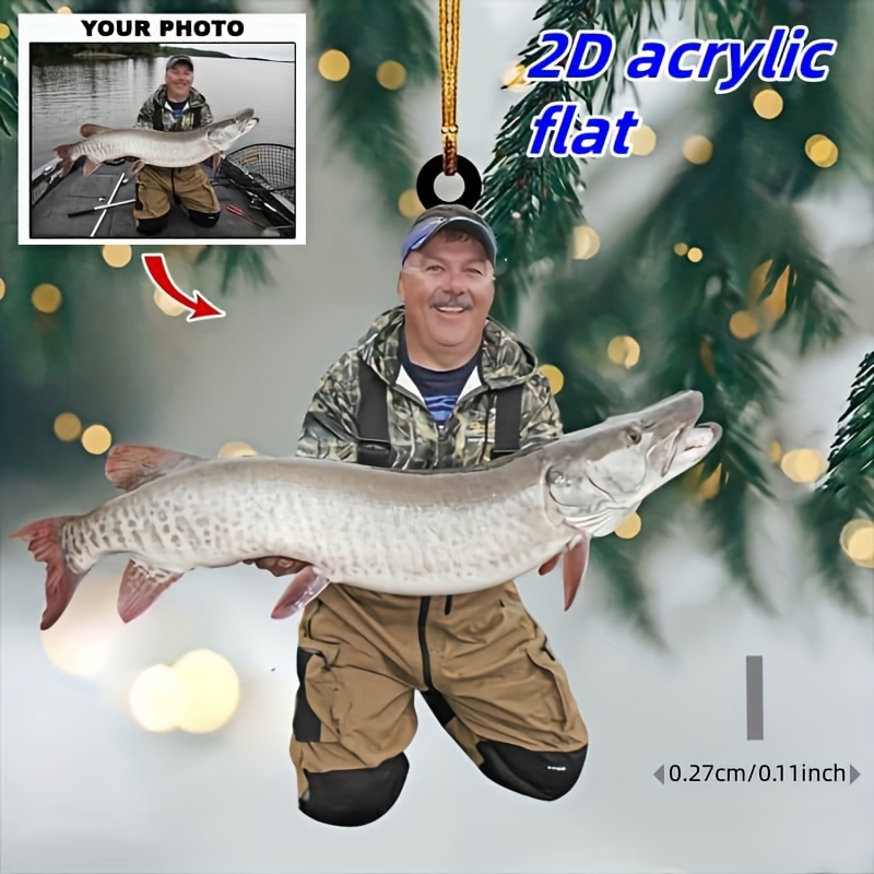 TEMU Décoration Photo en Acrylique Plat 2D Personnalisée sur le Thème , Ornement à Suspendre, Cadeau Unique, , Adapté pour Sapin de Noël et Occasions