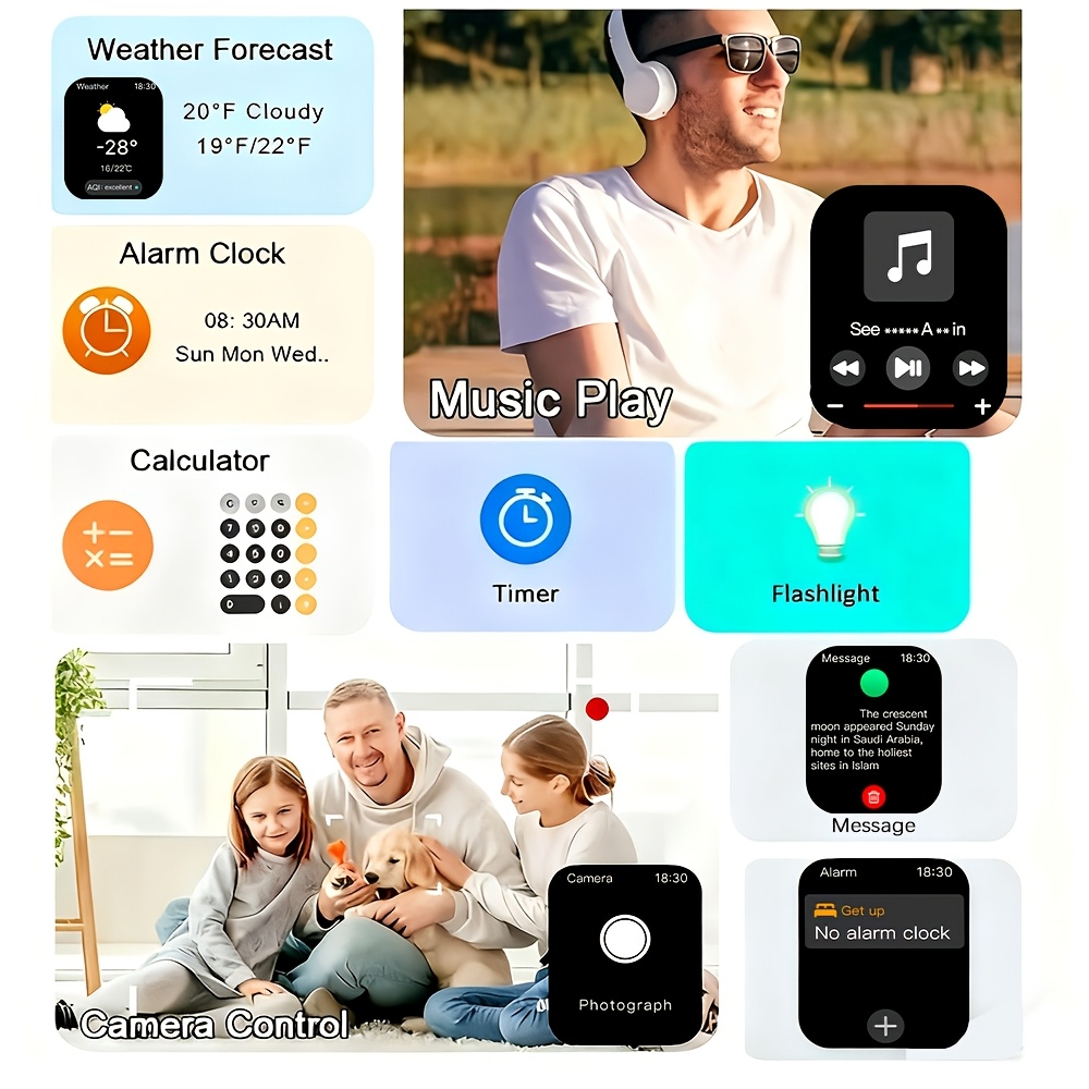 2.01-Inch Full Touch Screen Silicone Strap Smart Watch