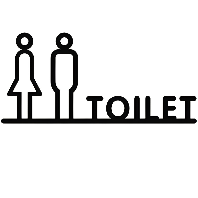 Image of A Gender-neutral Restroom Sign, A No-gender Restroom Sign, Suitable For Occasions As A Restroom Door Decoration