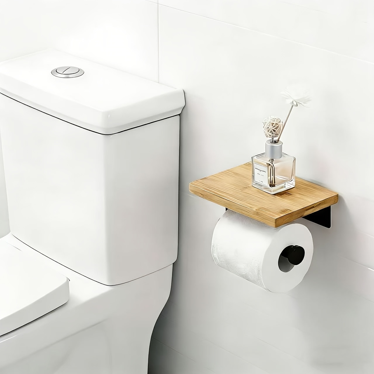 toilettenpapierhalter holz eisen badezimmer toilettenrand - Temu Germany