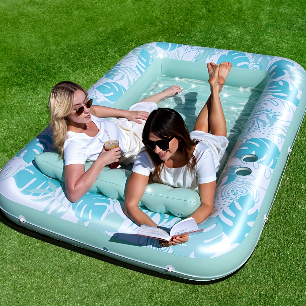 inflatable pool float lounger for adults oval tanning raft with