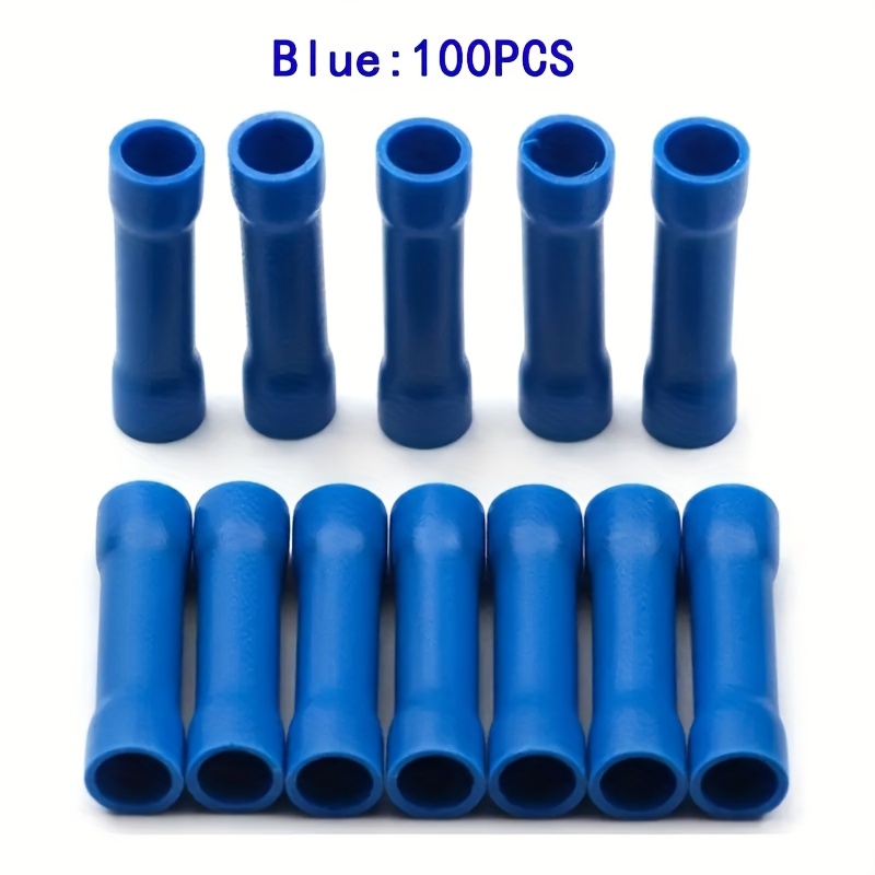 TEMU 100pcs/bag Heavy Duty Wire Terminals -secure Straight Splice Connectors With Insulated Crimp Technology Electrical Straight Connectors For Cable