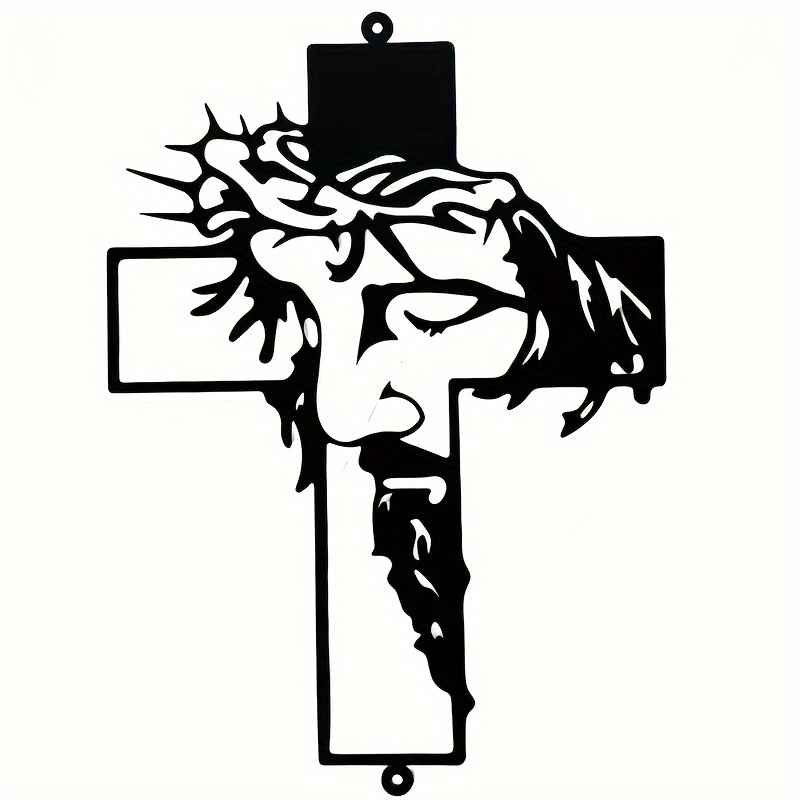 1pc Metal wall art Cross Sign Wall Art Decoration, Easter Thanksgiving Wall Hanging Decoration, Office Dining Room Lobby Wall Decor, Halloween Room Decor art