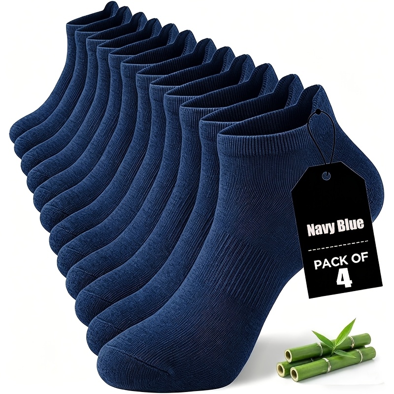 TEMU 4 Pairs Men's Summer Ankle Socks - Non-slip Breathable Ear Lifting, Sweat-wicking Short Socks Suitable For, Gym, Casual Wear, High-quality
