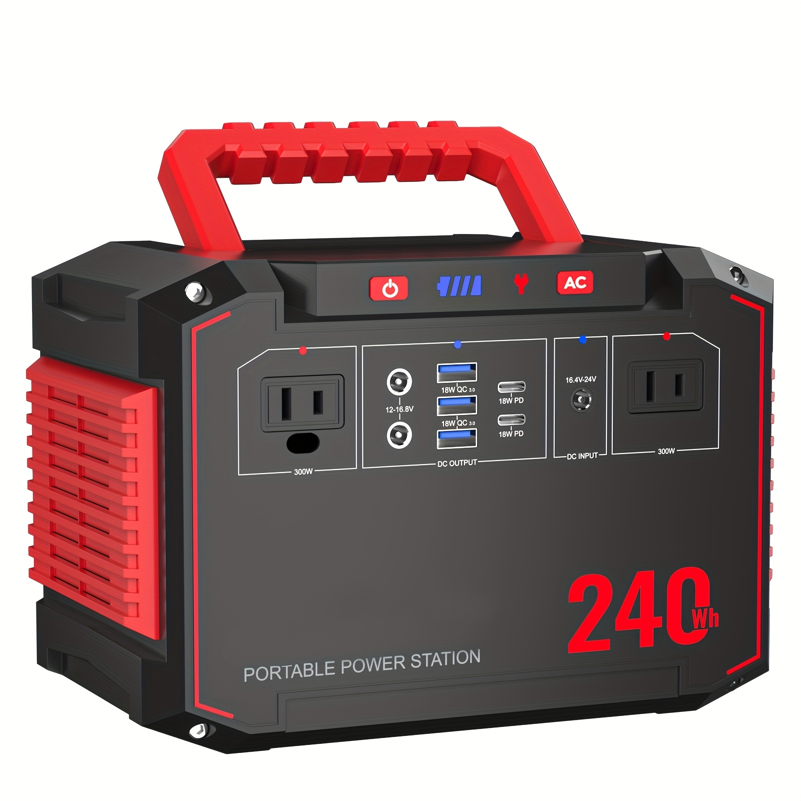 100w 300w solar generator portable power station 88 8wh 111wh 240wh with 30w solar panel with 2 ac usb c pd usb qc3 0   output led emergency power light for camping tents emergency outdoor home use cpap fans laptops emergency gifts Product details 8
