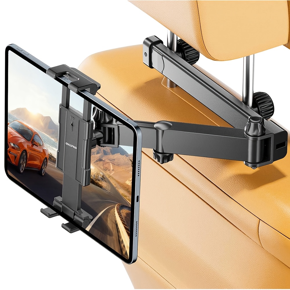 TEMU Soporte de tableta OHLPRO ajustable para reposacabezas de coche, montaje para iPad y tableta para asiento trasero, compatible con iPad