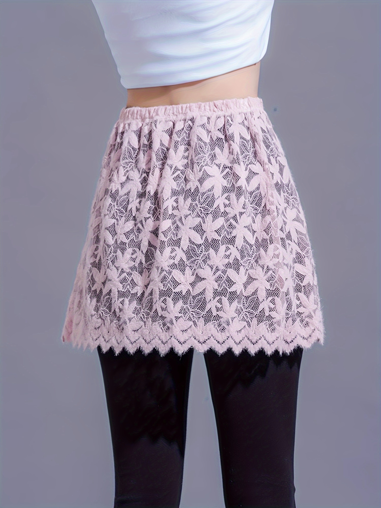 Lace Panty Hoodie Sweater Folding Artifact New Winter Skirt with Hemming  Bottom Panty to Cover The Thigh And Show