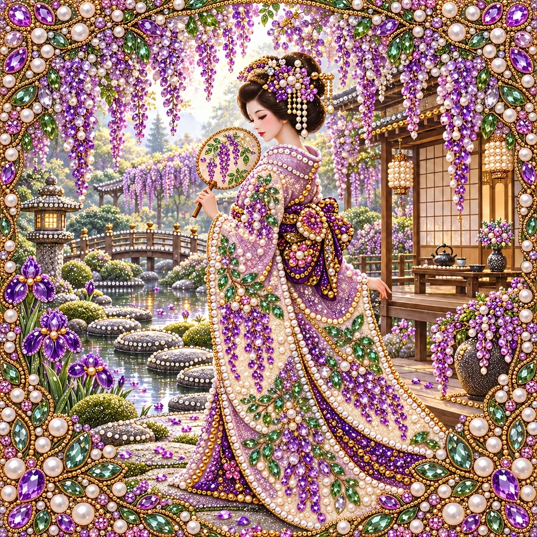 TEMU Pearl Art Painting Kit, Beauty Pattern. Includes Round Pearls, Full Set Of Tools And Spare Pearls. Frameless, Suitable For Adults And Beginners,