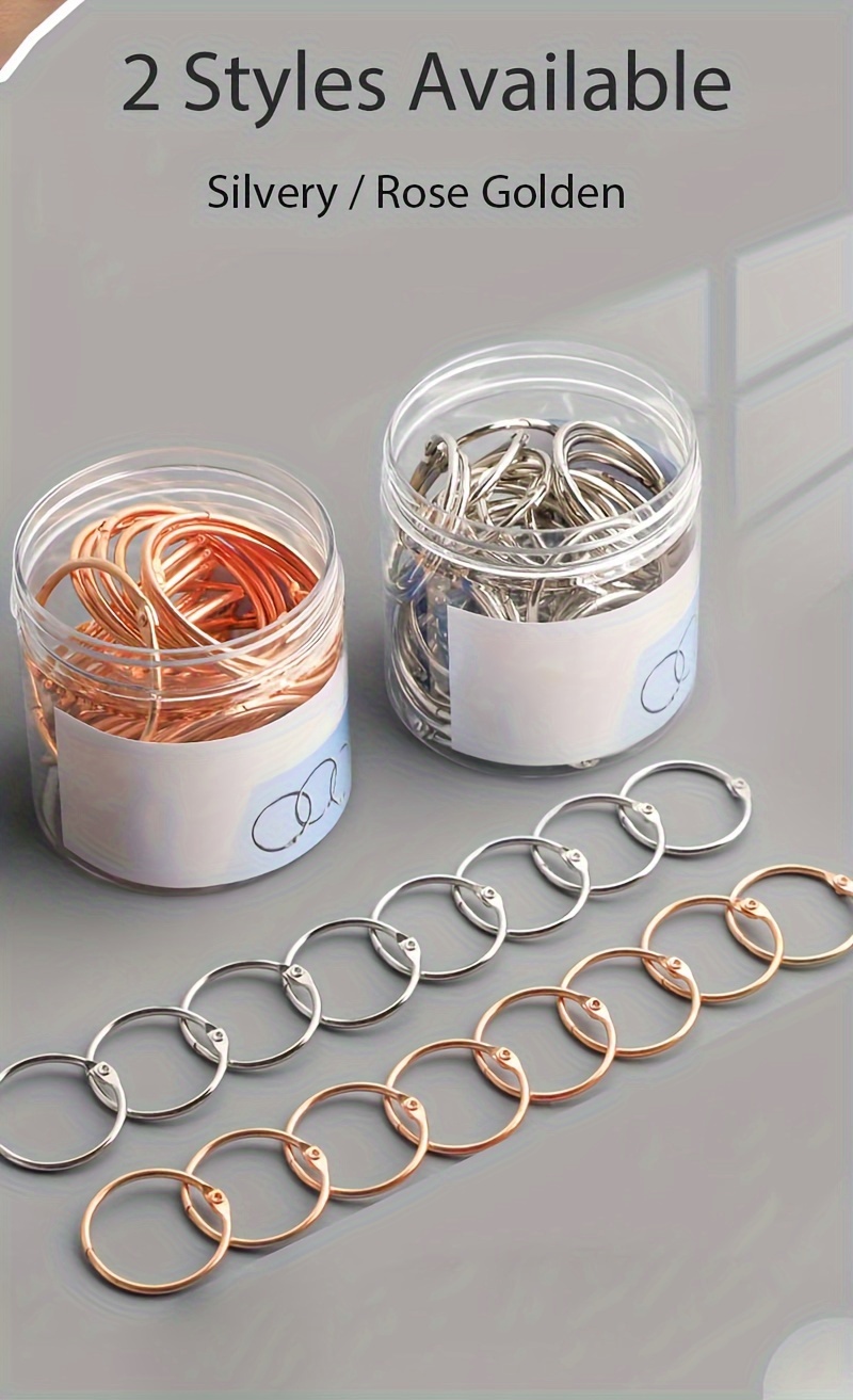 PATIKIL 1 Inch 3-Ring Binder Rings, 4 Pack Metal Book Rings For Calendars, Albums, DIY (Gold Tone)
