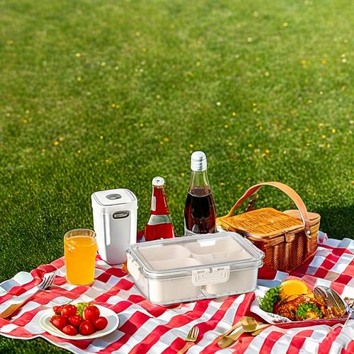 1pc Divided Tray With Lid And Handle, Snack Box Container, Snack Tray With Lid, Candy Storage Box, Suitable For Parties, Entertainment, And Picnics (4/8 Compartments) Plastic Tray