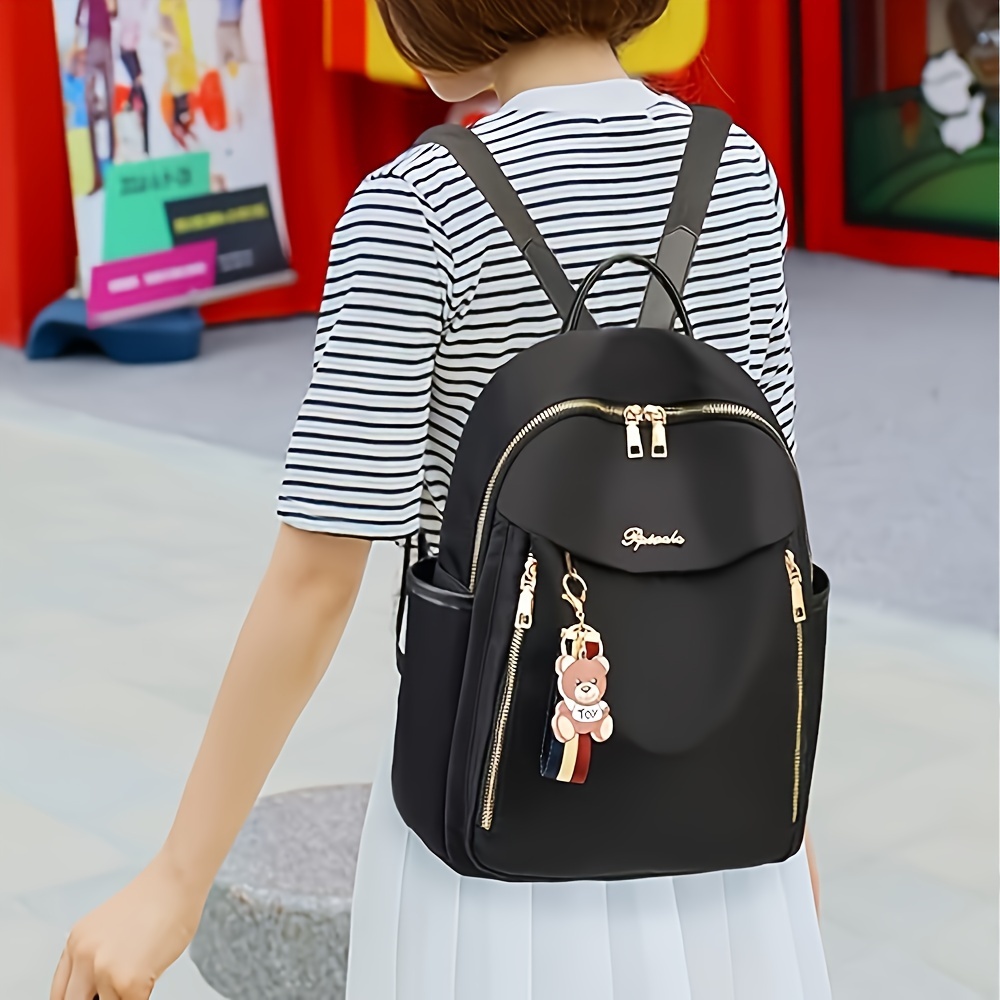

Chic Black Oxford Backpack With Adjustable Straps & Golden Zipper - Casual , Halloween, Thanksgiving, Christmas, Birthdays & Holiday Parties