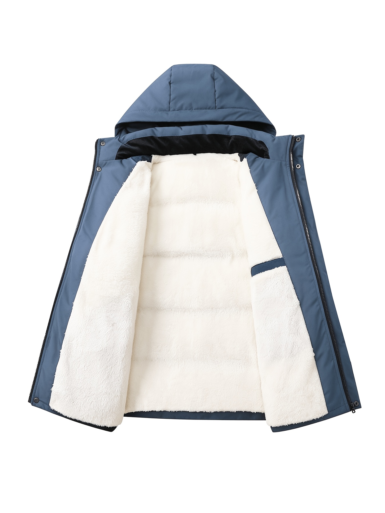 Men's Winter Hooded Jacket, Plush Warm and Thick Parka