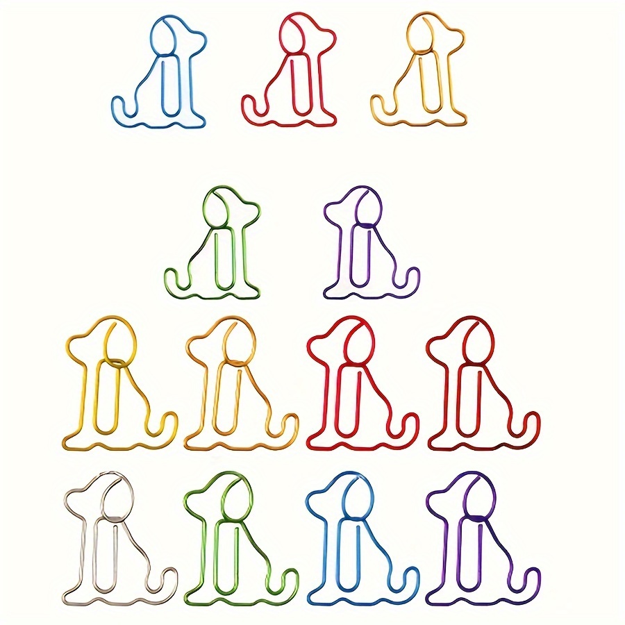 

15/30/50/80 Pcs Puppy Shape Paper Clips, Dogs Colored Paper Clip, Paper Clips Assorted Colors, Paper Clips For Paperwork Office School And Personal Use,wedding Decoration